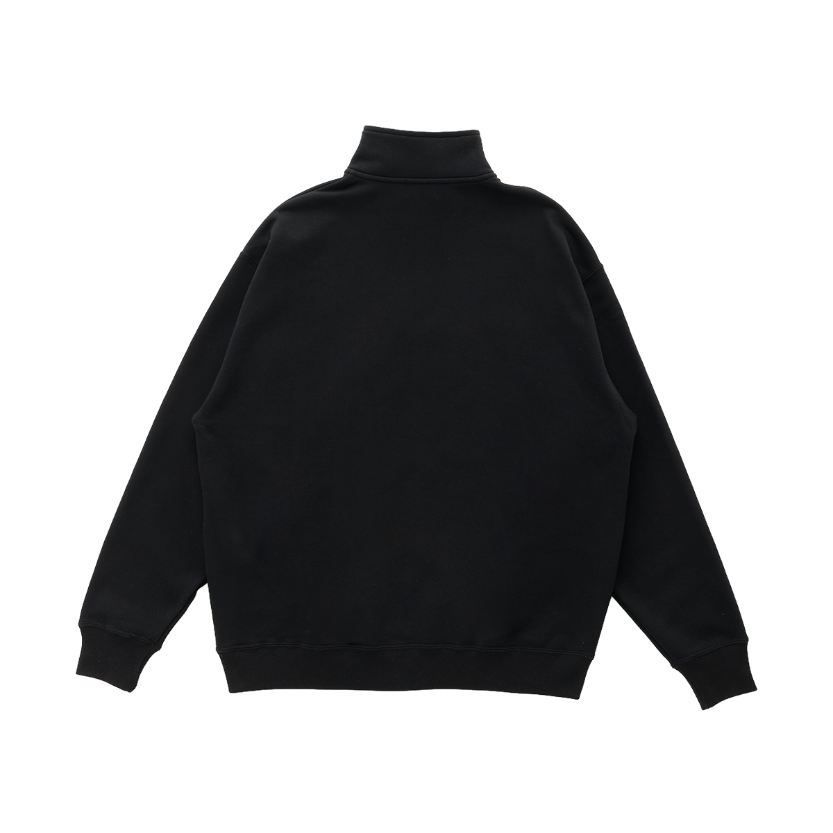 EMBROIDERED LOGO HALF ZIP SWEAT BLACK