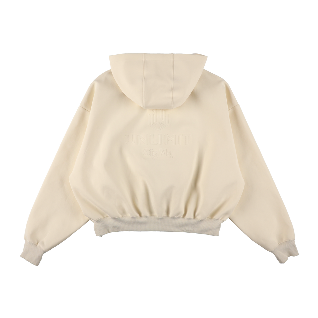 EMBOSS LOGO HOODIE  ECRU