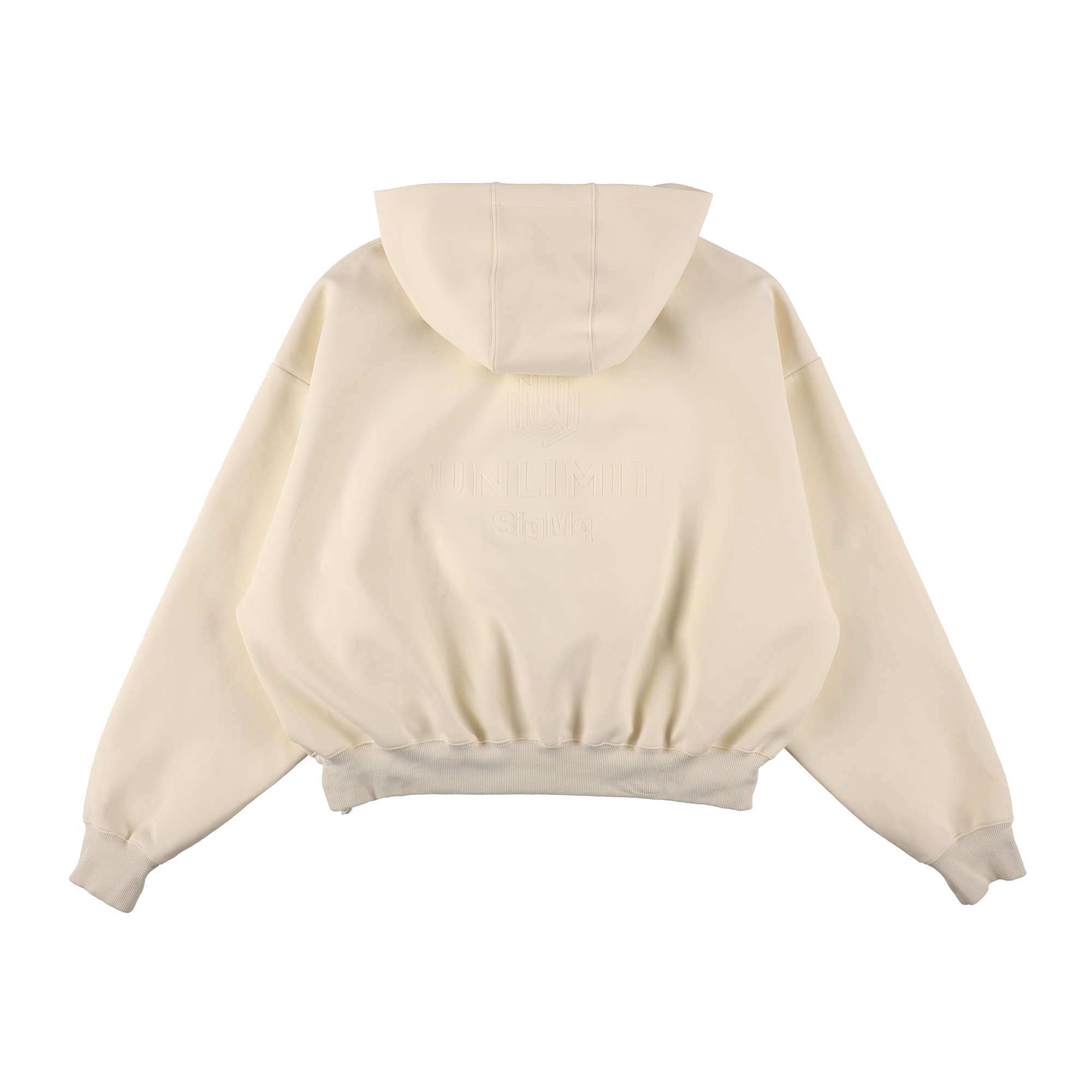 EMBOSS LOGO HOODIE  ECRU