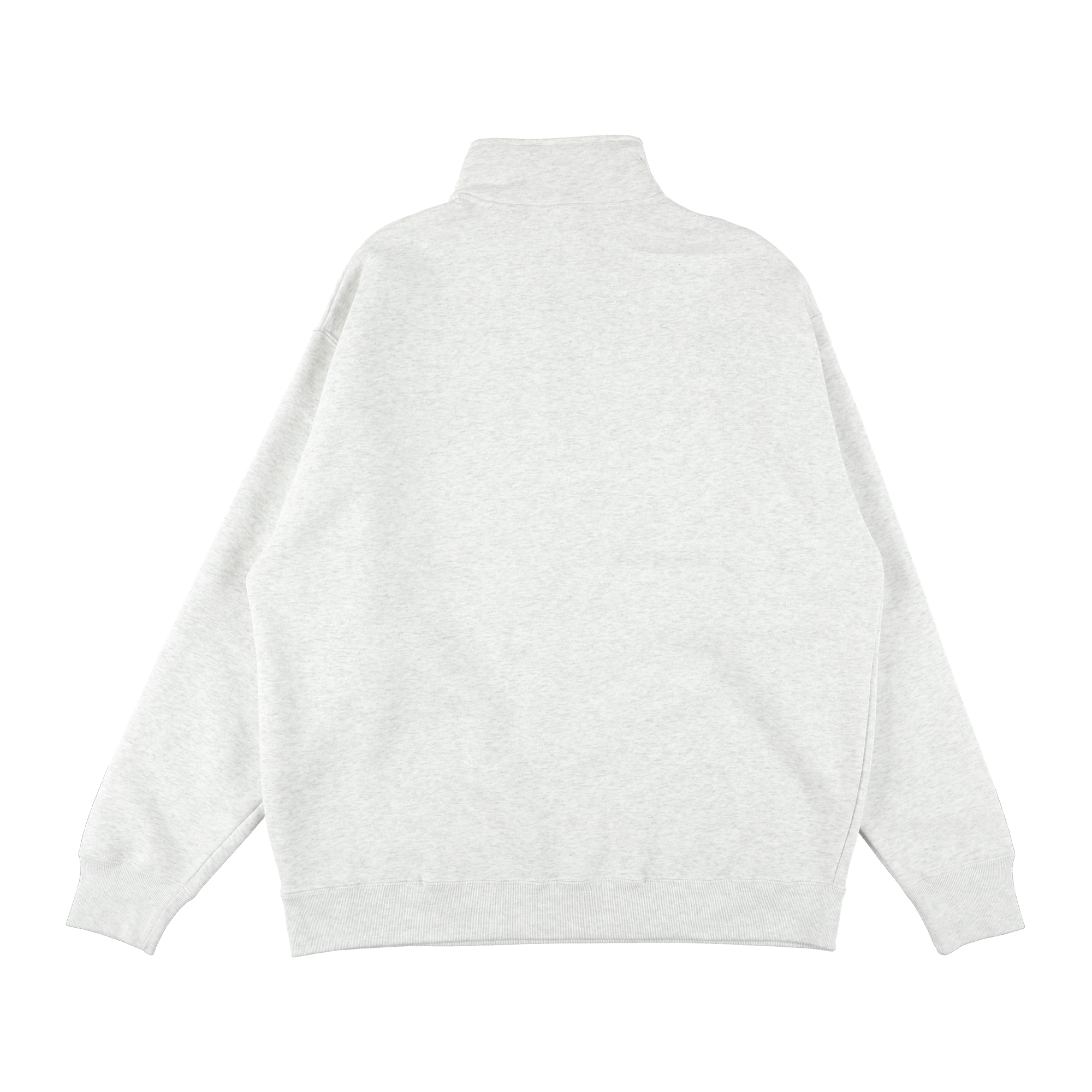 EMBROIDERED LOGO HALF ZIP SWEAT GRAY